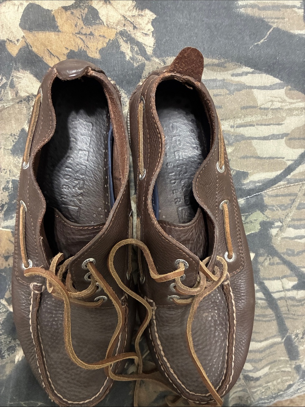 Sperry Brown Leather Moc-Toe Boat Shoes